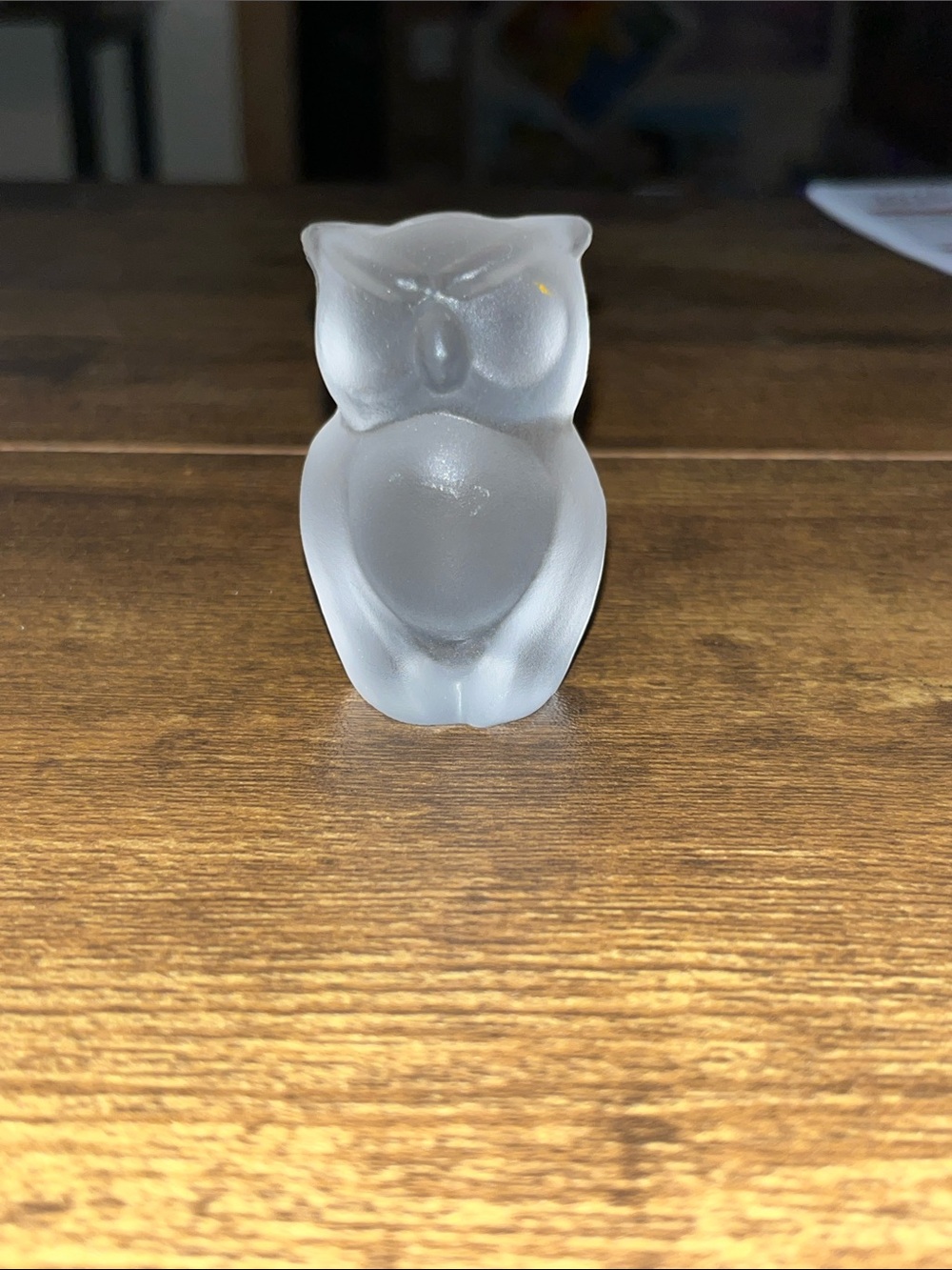 Frosted Glass Owl Accent Figurine - White